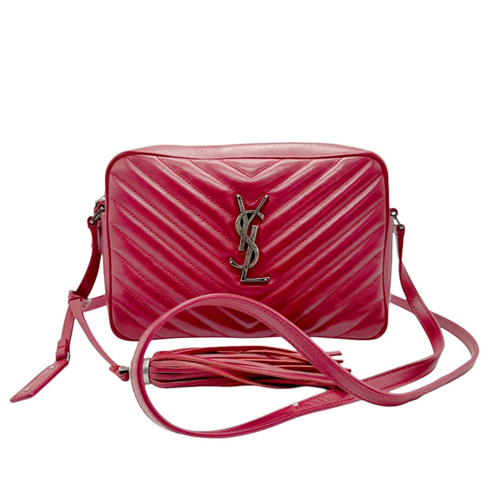 Saint Laurent Shoulder Bag Leather Red